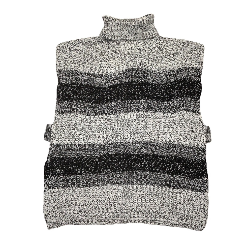 Elan Chunky Knit Sleeveless Turtleneck Side Slit Sweater Womens Medium‎ BNWT